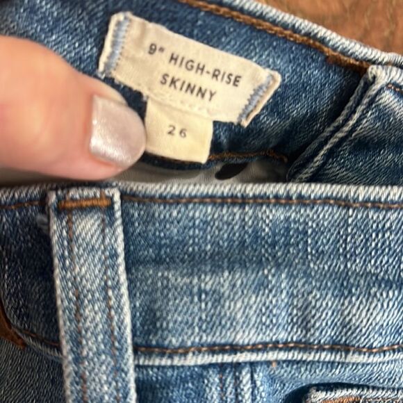 Madewell 9” High-Rise Skinny Jeans Distressed Destroyed women’s size 26 - Picture 8 of 12